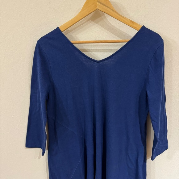 Soft Surroundings Women's Casual V-Neck Dress Blue MD - Picture 5 of 5